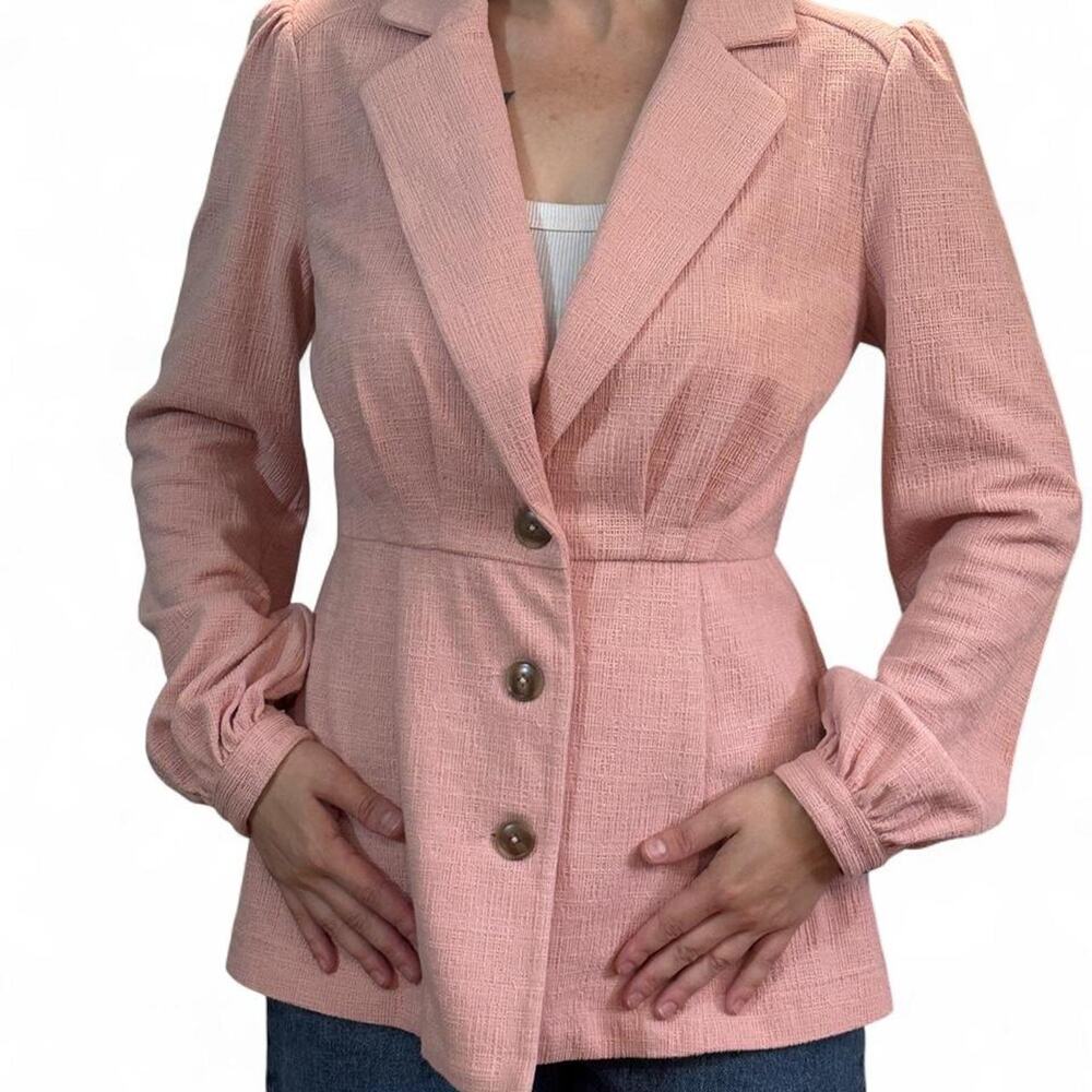 Current Air LA Pink Empire Waist Blazer Puff Sleeve Legally Blonde Y2K M
